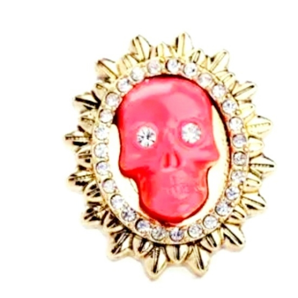 Women size 7 crystal pink skull ring - Picture 9 of 16